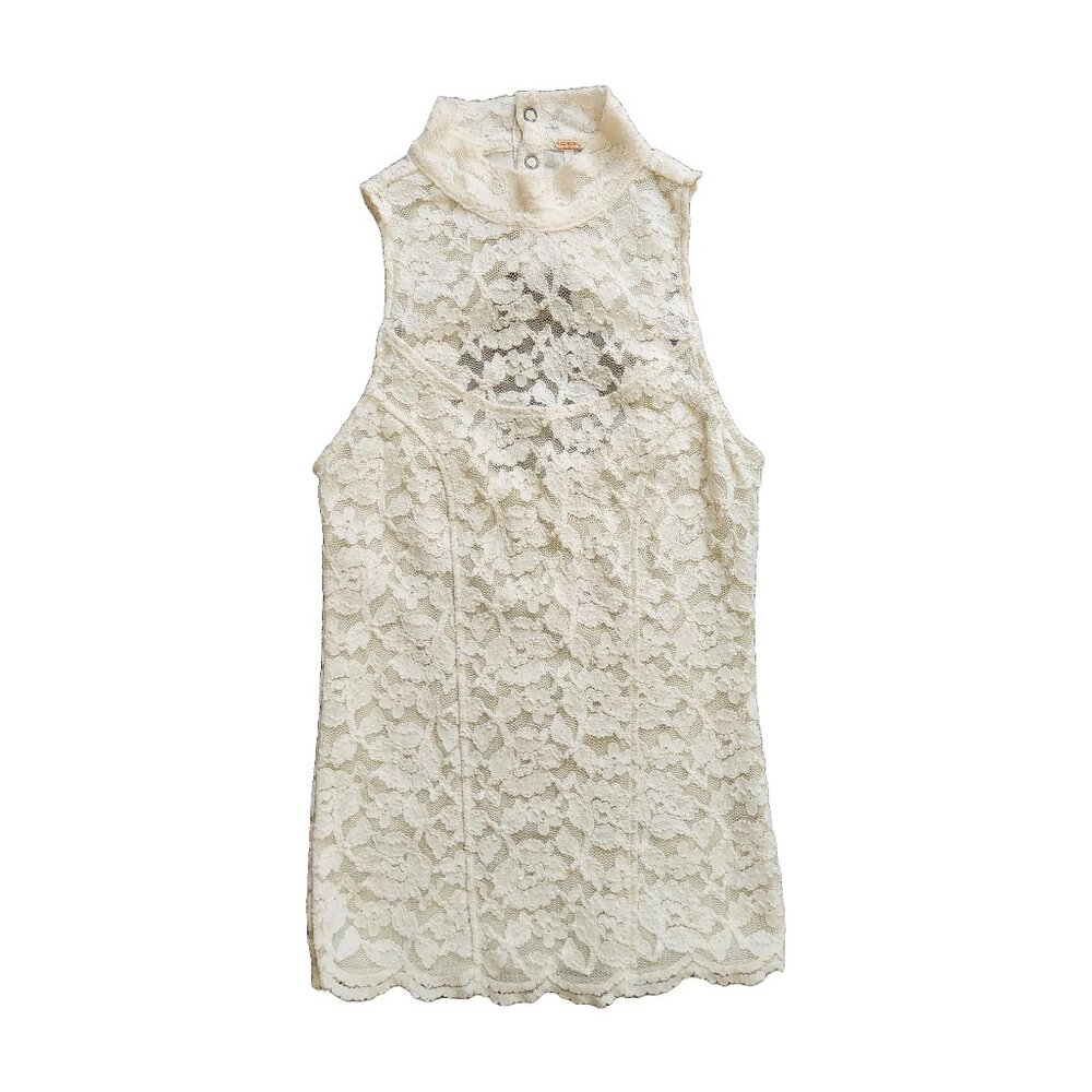 ✨ Free People High Neck Lace Sleeveless Top - Boho Chic Must-Have! ✨